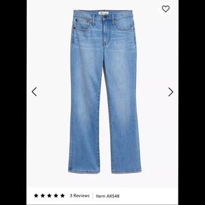 Madewell Cali Demi Jean in Barnard Light Wash sz 26